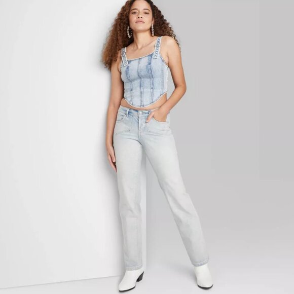 wild fable Denim - NWT Women's Low-Rise Bootcut Pants - Wild Fable Light Wash